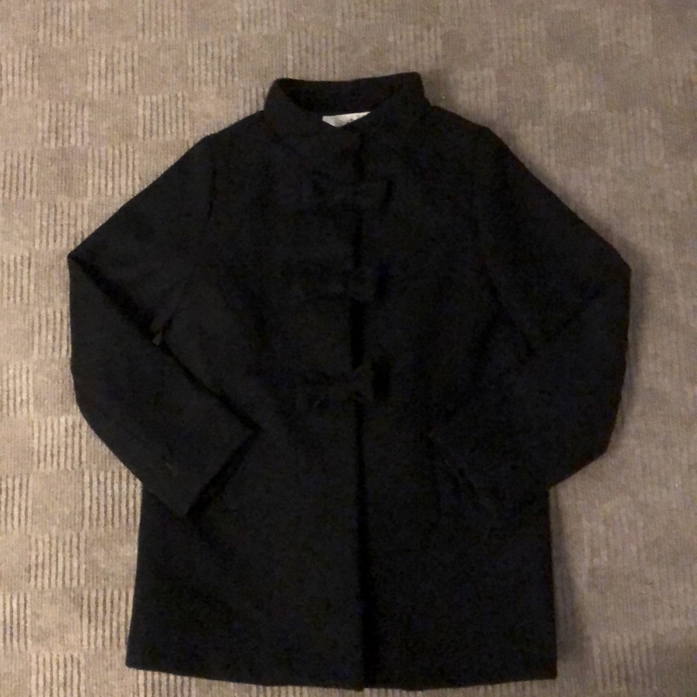 Girl’s Black Snap-Up Peacoat